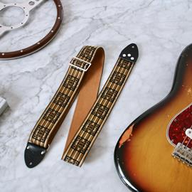Ac­ces­soires pour Gui­tares & Basses Tom's Vintage Straps - Gold 'Club' Guitar/Bass Hippie Strap - Sangles