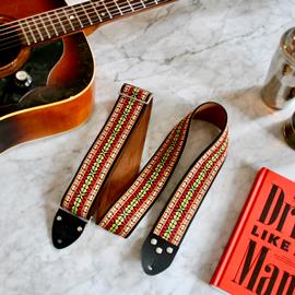 Ac­ces­soires pour Gui­tares & Basses Tom's Vintage Straps - Orange 'Maco' Guitar/Bass Hippie Strap - Sangles