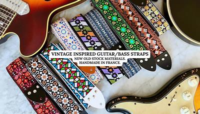 Sangle guitare vintage type Woodstock | Artisanat & style rétro – Tom Vintage Strap’s