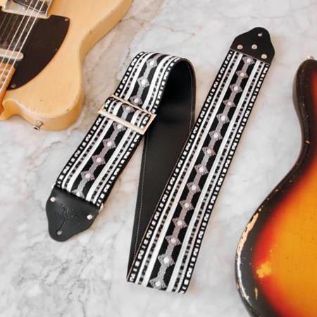 Ac­ces­soires pour Gui­tares & Basses Tom's Vintage Straps - Custom 3\" wide Black 'Diamonds' Guitar/Bass Hippie Strap - Sangles