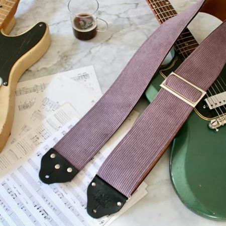 Ac­ces­soires pour Gui­tares & Basses Tom's Vintage Straps - Custom 3\" wide Purple 'Corduroy' Guitar/Bass Hippie Strap - Sangles