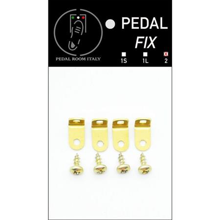 Effects & Pedals Pedal Room Italy - Pedal Fix MOD 2 - 18x18x9mm - BRASS Universal Plate Kit Mounting (kit for 1 pedal) - Accessories