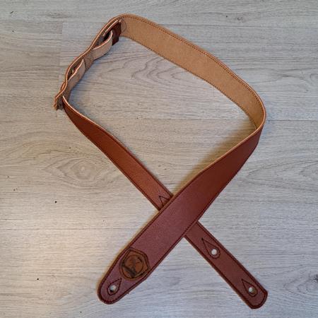 Accessories 10/9 ème Musicwear - Sangle guitare ou basse en cuir marron piqûres marron - Straps