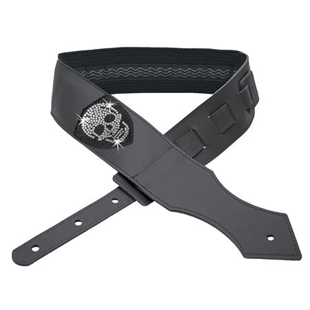Ac­ces­soires pour Gui­tares & Basses BG Franck Bichon - Sangle Tête de mort Glam - Noir - GLGSK10 - Sangles