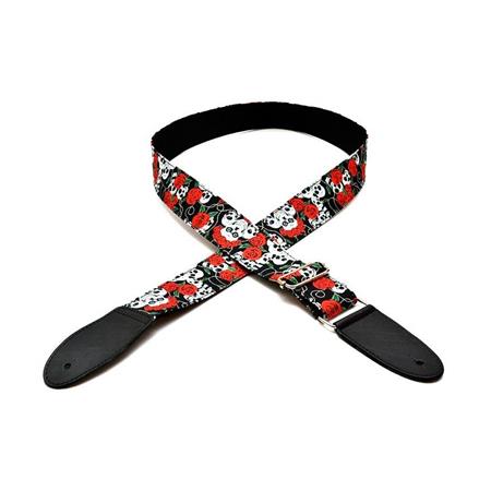 Ac­ces­soires pour Gui­tares & Basses Bourbon Strap Guitar - Skull Roses - Sangles