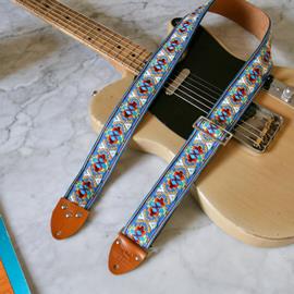 Ac­ces­soires pour Gui­tares & Basses Tom's Vintage Straps - Blue 'Southwest' Guitar/Bass Hippie Strap - Sangles