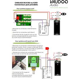 Ac­ces­soires pour Gui­tares & Basses Vaudoo Audio - Connecteur jack pré-câblé pour preamp et Power Block Plug'N'Play - Electronique