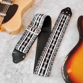 Ac­ces­soires pour Gui­tares & Basses Tom's Vintage Straps - Custom 3\" wide Black 'Diamonds' Guitar/Bass Hippie Strap - Sangles