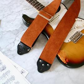 Ac­ces­soires pour Gui­tares & Basses Tom's Vintage Straps - Custom 3\" wide Brown 'Corduroy' Guitar/Bass Hippie Strap - Sangles