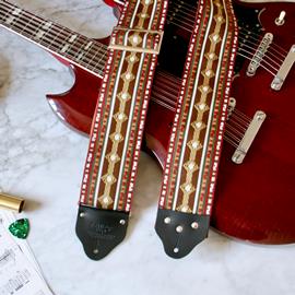 Ac­ces­soires pour Gui­tares & Basses Tom's Vintage Straps - Custom 3\" wide 'Diamonds' Guitar/Bass Hippie Strap - Sangles