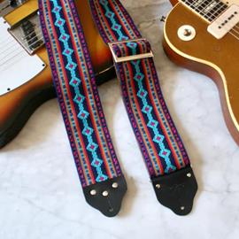 Ac­ces­soires pour Gui­tares & Basses Tom's Vintage Straps - Custom 3\" wide Purple 'Diamonds' Guitar/Bass Hippie Strap - Sangles