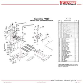 Guitares électriques Tremoline - FT36T-R2-BS tremolo system - Tremolo