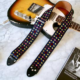 Ac­ces­soires pour Gui­tares & Basses Tom's Vintage Straps - Indigo 'Virginia' Guitar/Bass Hippie Strap - Sangles