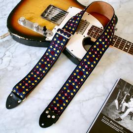 Ac­ces­soires pour Gui­tares & Basses Tom's Vintage Straps - Indigo 'Virginia' Guitar/Bass Hippie Strap - Sangles