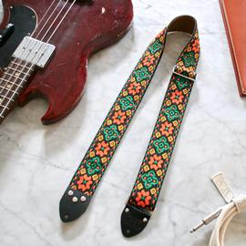 Ac­ces­soires pour Gui­tares & Basses Tom's Vintage Straps - Orange 'Altamont' Guitar/Bass Hippie Strap - Sangles