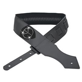 Ac­ces­soires pour Gui­tares & Basses BG Franck Bichon - Sangle Logo Peace & Love Glam - Noir - GLGPL10 - Sangles