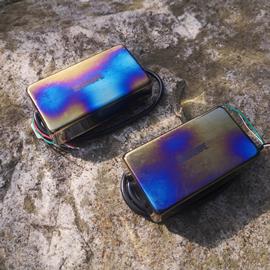 Accessories Euterpe Micros - Set Humbucker Vintage Hot Capots pleins chrome bleutés - Electric Guitar
