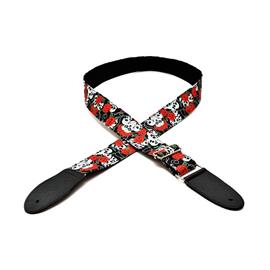Ac­ces­soires pour Gui­tares & Basses Bourbon Strap Guitar - Skull Roses - Sangles