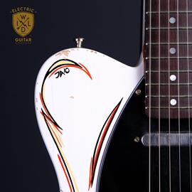 Guitares électriques Wild Custom Guitars - WILD-TV WHITE RELIC PINSTRIPE - Guitares 6 cordes