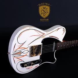 Guitares électriques Wild Custom Guitars - WILD-TV WHITE RELIC PINSTRIPE - Guitares 6 cordes